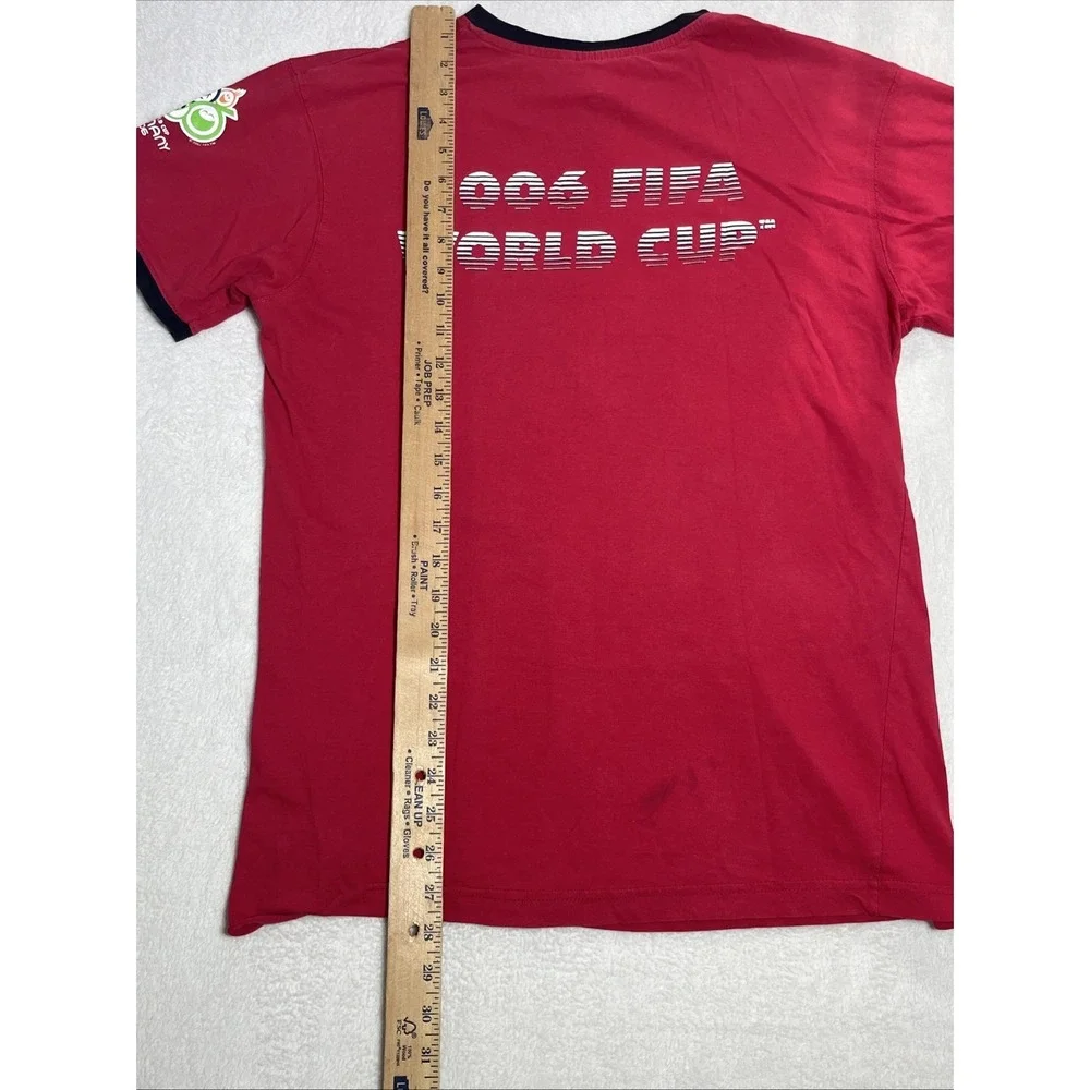 Vtg 2006 Fifa World Cup Germany Red/Black Football Soccer‎ Shirt Men's Sz Medium